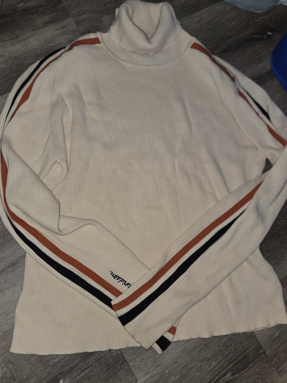 Harley Davidson Sweater Womens Large Cream Ribbed Turtle‎ Neck Size Xl